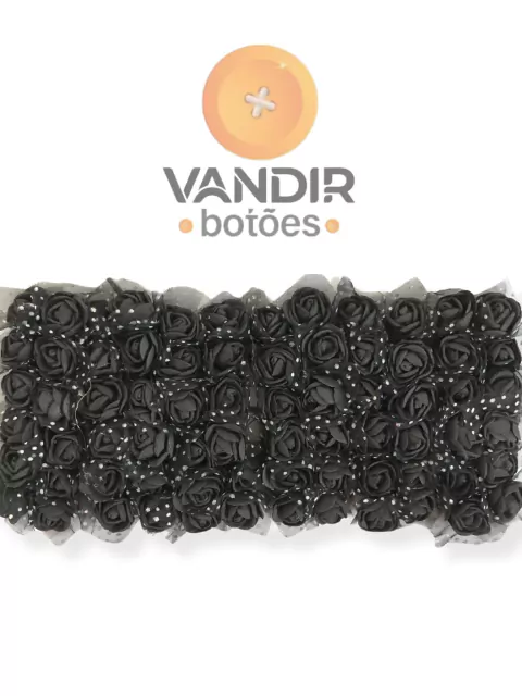 Flor de EVA Preta com Tule - Pacote com 144 und