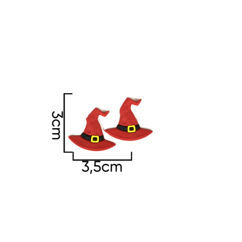 Aplique emborrachado Halloween Chapéu Vermelho 2 unidades - APE315