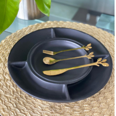 SET X 6 CUCHARAS COPETINERAS DORADAS LEAF - Sineta deco+home