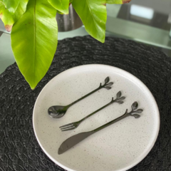 SET X 6 UNTADORES COPETINEROS NEGROS LEAF - Sineta deco+home