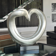 Escultura Corazón Plateado - comprar online