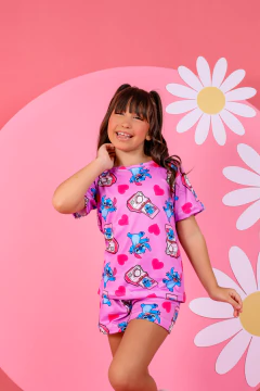 Baby-Doll Infantil Feminino Stitch Polaroid na internet