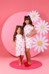 Camisola de Manguinha Infantil Laços Rosé - comprar online