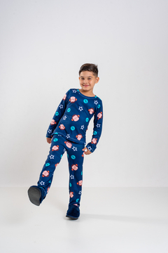 Baby-Doll Infantil Longo Since Monkey Azul Escuro - comprar online