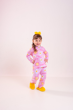 Baby-Doll Infantil Longo Egg n Bacon Rosa na internet