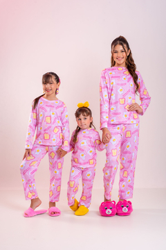 Baby-Doll Infantil Longo Egg n Bacon Rosa