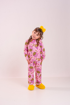 Baby-Doll Infantil Longo Batatinha Frita Rosa na internet