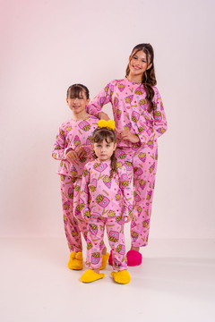 Baby-Doll Infantil Longo Batatinha Frita Rosa - comprar online