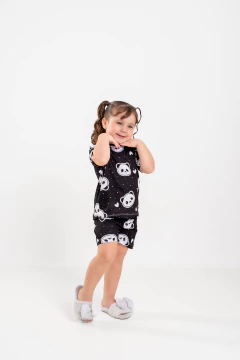 Baby-Doll Infantil Feminino Pandinha Preto na internet