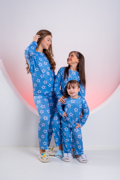 Baby-Doll Infantil Longo Estrelas Azul - comprar online