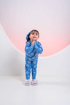 Baby-Doll Infantil Longo Estrelas Azul na internet