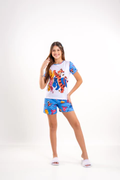Baby-Doll Infantil Feminino Turma do Pooh Azul - comprar online