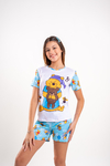 Baby-Doll Infantil Feminino Ursinho Pooh Azul Claro - comprar online