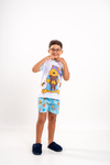 Baby-Doll Infantil Masculino Ursinho Pooh Azul Claro - comprar online