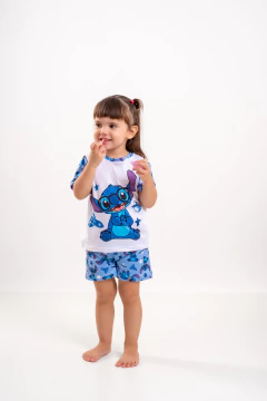 Baby-Doll Infantil Feminino Stitch Foguete Azul na internet