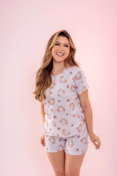 Baby-Doll Manguinha Ovelhinha Bege - comprar online