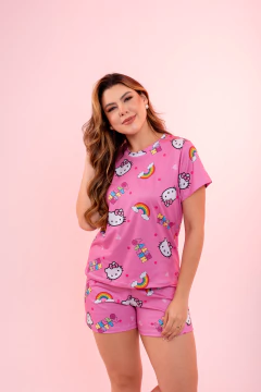 Baby-Doll Manguinha Hello Kitty Arco Iris - comprar online