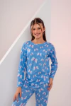 Baby-Doll Infantil Inverno Longo Borboletas Fundo Azul - comprar online