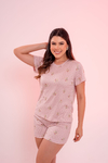 Baby-Doll Manguinha Ursinho Laço Rosa - comprar online