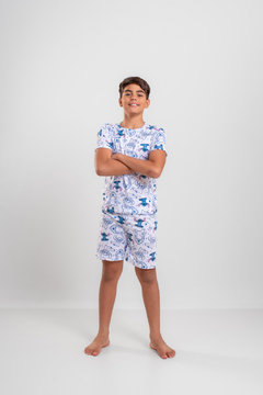 Baby-Doll Infantil Masculino Stitch Azul Desenho - comprar online
