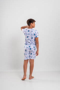 Baby-Doll Infantil Masculino Stitch Azul Desenho na internet