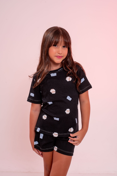 Baby-Doll Infantil Feminino Ovelhinha Preto Let Me Sleep - comprar online