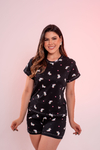 Baby-Doll Manguinha Unicornio Preto - comprar online