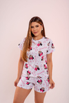 Baby-Doll Manguinha Minnie Corações Fundo Branco - comprar online
