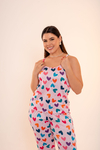Baby-Doll Alcinha de Calça Corações Coloridos Rosa - comprar online