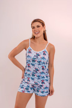 Baby-Doll Alcinha Stitch Azul Nuvens e Lua - comprar online