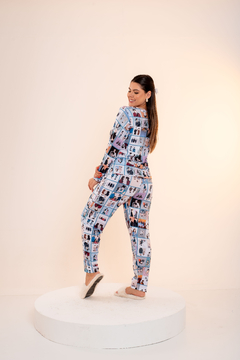 Baby-Doll de Calça Longo Dorama Quadriculado Azul - Amme Brand | Loja de Atacado