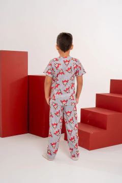 Baby-Doll Infantil Inverno Unissex Mickey Cinza Natal