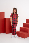 Baby-Doll Infantil Inverno Unissex Xadrez Vermelho