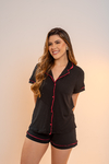 Baby-Doll Americano Liso Preto - comprar online