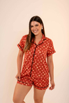 Baby-Doll Americano Corações Telha - comprar online