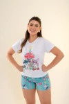 Baby-Doll Manguinha Stitch e Angel Feliz Natal