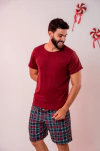 Baby-Doll Manga Xadrez Vermelho Natal