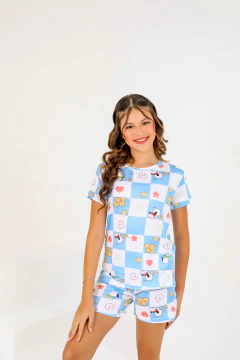 Baby-Doll Infantil Feminino Baby Snoopy Quadriculado na internet