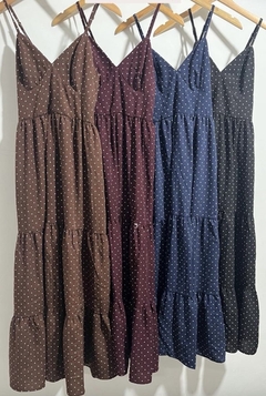 Vestido midi estampa Poá - comprar online