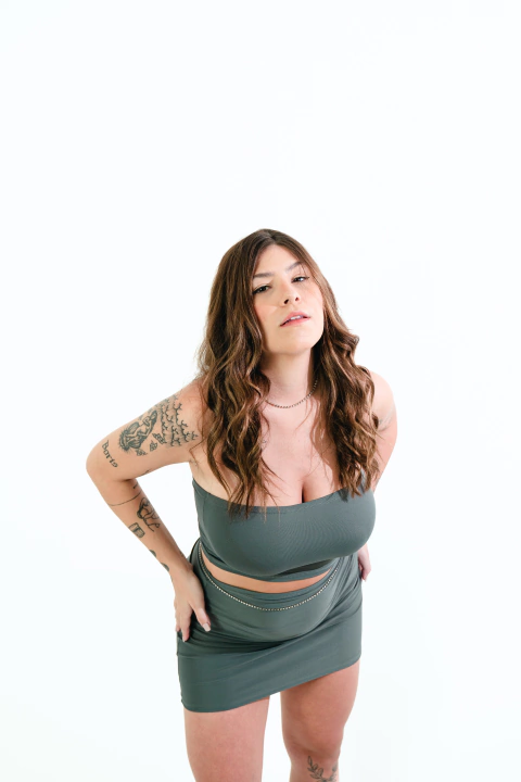 Cropped Faixa - Cinza