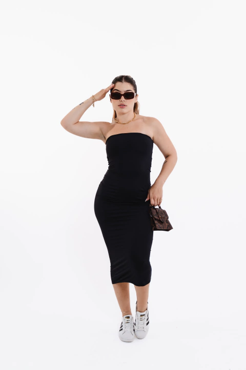 Vestido Basic Long - Preto