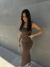 Vestido Basic Long - Marrom - comprar online