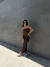 Vestido Basic Long - Marrom - comprar online