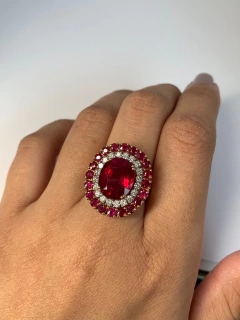 Anel Ruby - Rubis e Diamantes em Ouro Rosé - comprar online