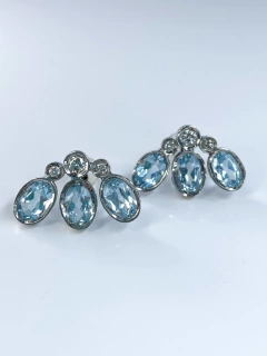 Brincos Topázios e Diamantes