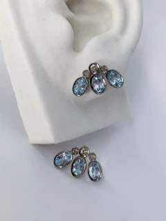 Brincos Topázios e Diamantes - Joias Edu Rizzo