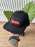 Boné Five Panel ​Supreme Preto/Vermelho Tactel