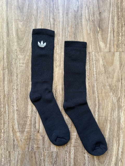 Meia Adidas Originals Preta Bordada