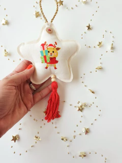 Pingente de natal - Estrela rena na internet