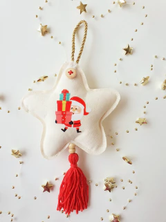 Pingente de natal - Estrela papai noel - comprar online